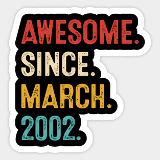 vintage 2002 birthday march Sticker